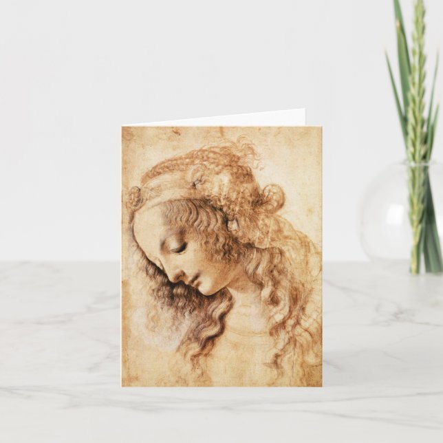 Cartão Da Vinci Woman’s Head Note Card (Frente)