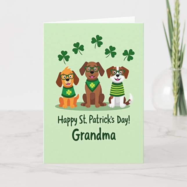 Cartão da Vovó dos Cães de St Patrick (Frente)