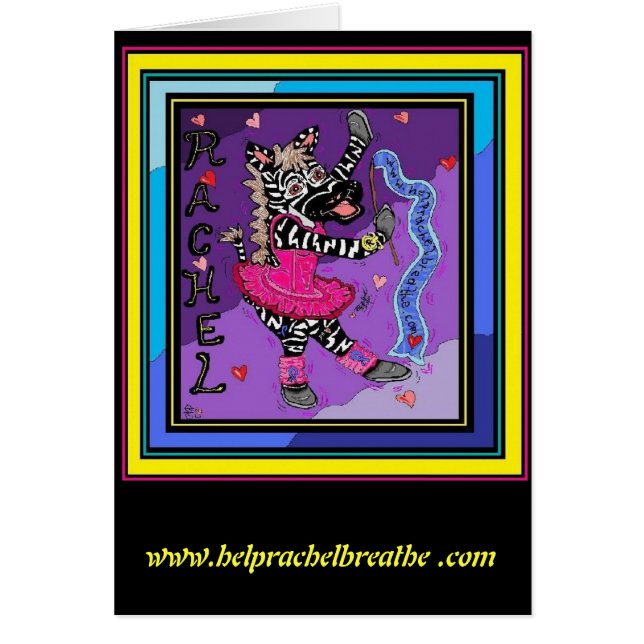 Cartão da zebra de Rachel Balleria (Frente)