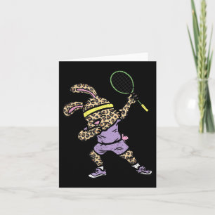 Cartão Dabbing Bunny Badminton Player Páscoa Esporte Coel