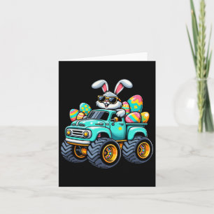 Cartão Dabbing Bunny Felz pascoa Monster Truck Lovers Ki