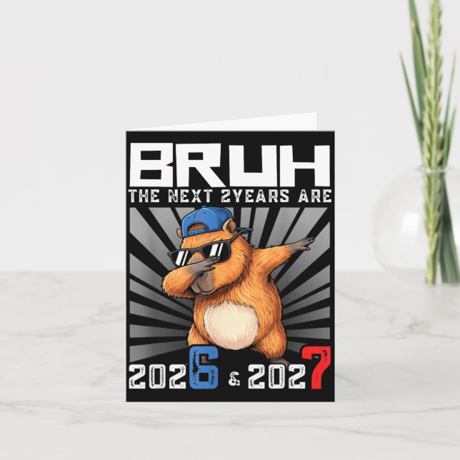 Cartão Dabbing Capybara 67 Nye 2026 Boys Kids New Year Ev (Frente)