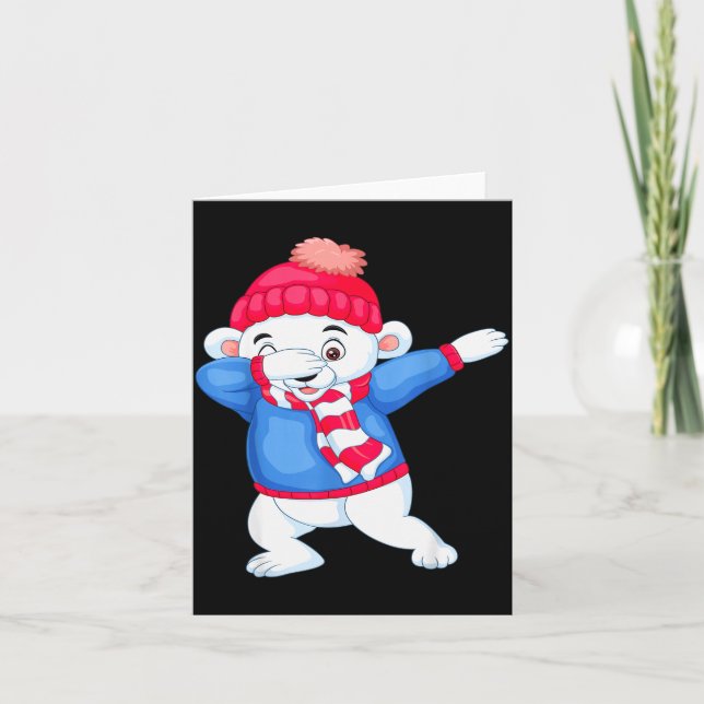 Cartão Dabbing Christmas Lar Bear Xmas Dab Kids Boys Girl (Frente)