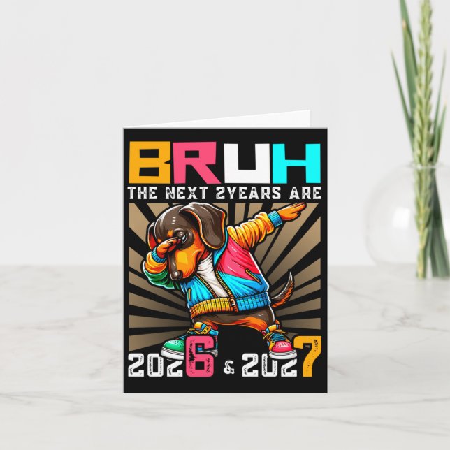 Cartão Dabbing Dog 67 Nye 2026 Boys Kids New Year Eve Par (Frente)