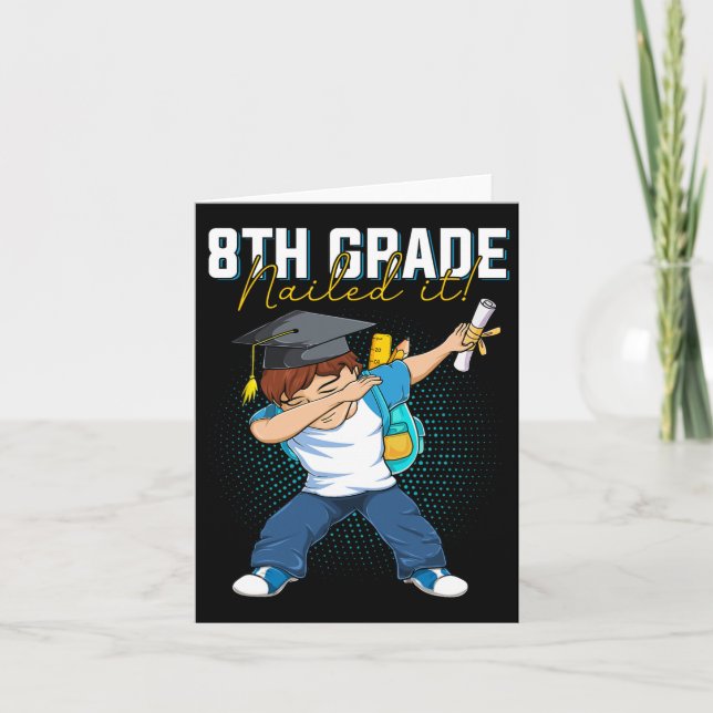 Cartão Dabbing Graduation Cl Of 2025 Boy 8th Grade Nails (Frente)