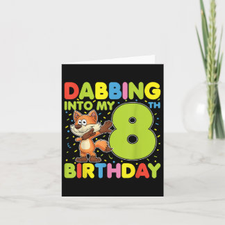 Cartão Dabbing In My 8th Birday Fox Oito Anos B