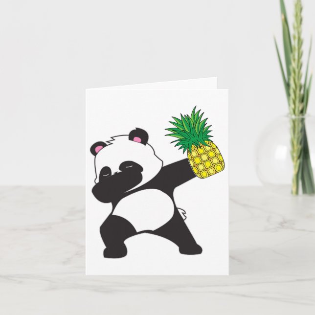 Cartão Dabbing Panda Bear Pineapple Aloha Beach Havaiana (Frente)