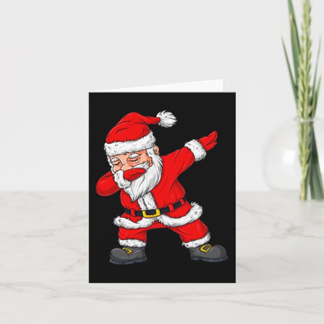 Cartão Dabbing Papai Noel Boys de Natal Meninas Crianças (Frente)