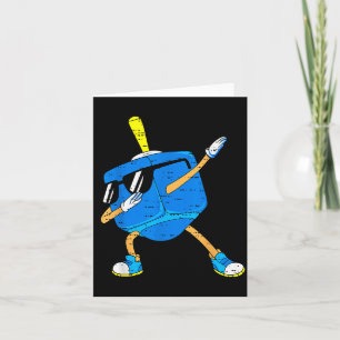 Cartão Dabbing Pião de Hanukkah Dançando Chanukah Criança