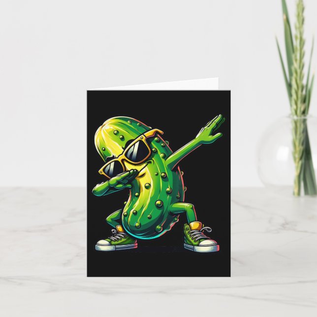 Cartão Dabbing Pickle Dancing Cucumber Pickle Lover Dab (Frente)
