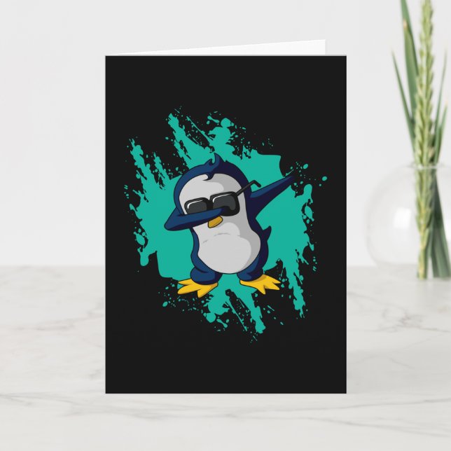 Cartão Dabbing Pinguin Dab Cold Ice Funny Gift Idea Cool (Frente)