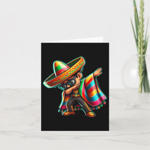 Cartão Dabbing Poncho Mexicano Cinco De Mayo Meninos Home
