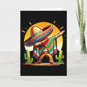 Cartão Dabbing Poncho Mexicano Sombrero Dab Dança Cinco D