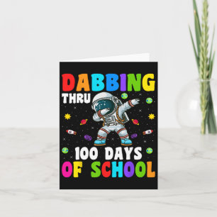 Cartão Dabbing Por 100 Dias De Espaço Do Astronauta Escol