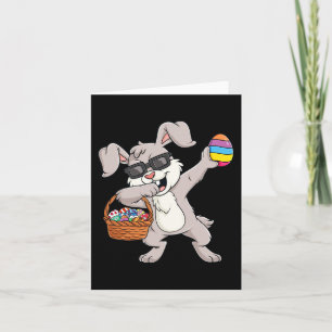 Cartão Dabbing Rabbit Páscoa Day Ovos Diversão Brincadeir