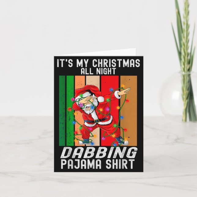 Cartão Dabbing Santaclaus All Christmas Night Dab Dance  (Frente)