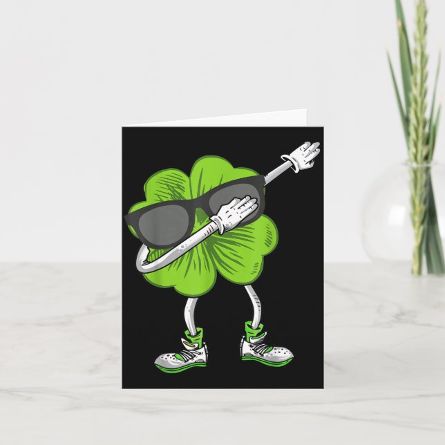Cartão Dabbing Shamrock St Patrick's Day Funny Irish Boys (Frente)
