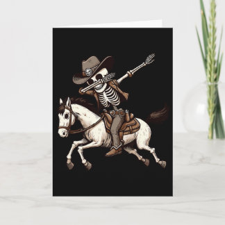 Cartão Dabbing Skeleton Cowboy Halloween Costume Kids Boy