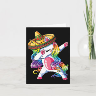 Cartão Dabbing Unicorn Funny Cinco De Mayo Women Rainbow