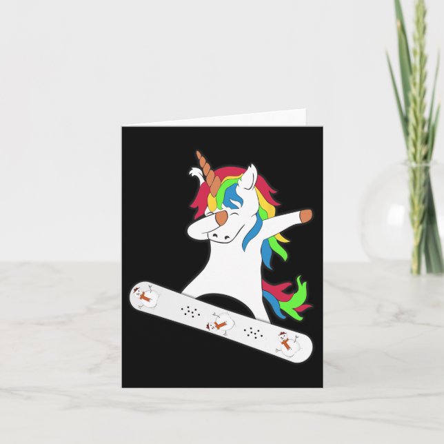 Cartão Dabbing Unicorn Snowboard Unicorns Gi (Frente)