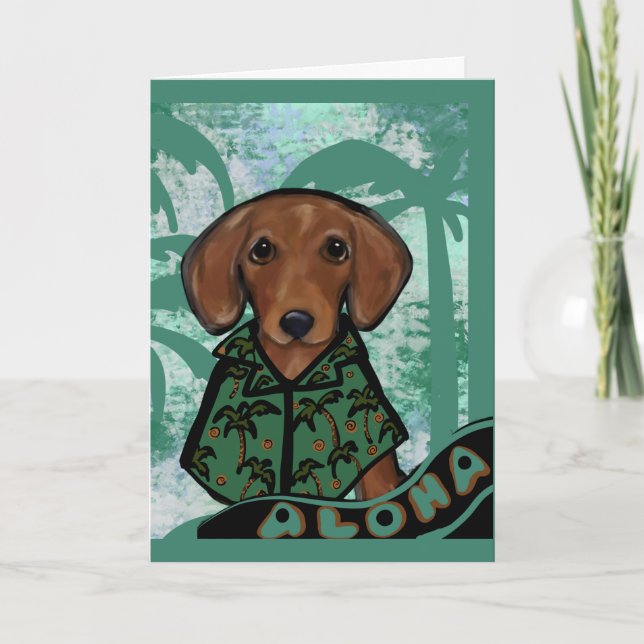 Cartão Dachshund  (Frente)