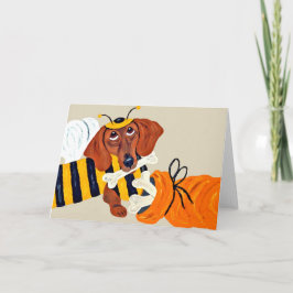 Cartão Dachshund Abelha com petiscos para cães