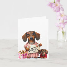 Dachshund Celebrando Dia de as mães