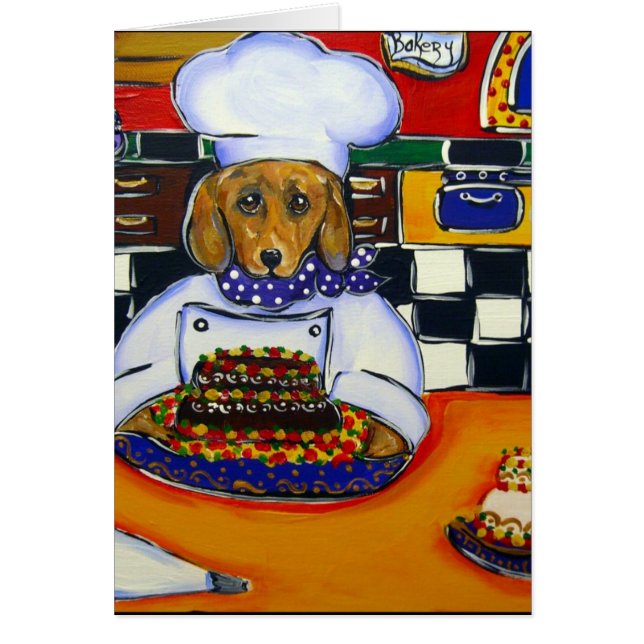 Cartão Dachshund Chef (Frente)