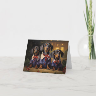 Cartão Dachshund Christmas