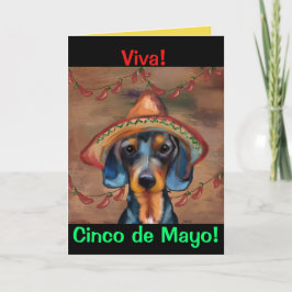 Cartão Dachshund Cinco de Mayo