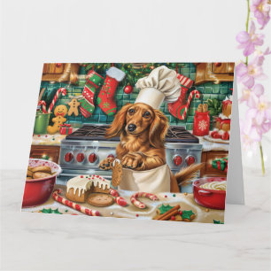 Cartão Dachshund Confeitaria de Feriado: Natal Festivo