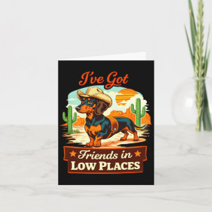 Cartão Dachshund cowboy retrô western cão engraçado país