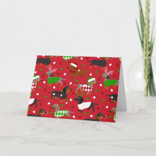 Cartão Dachshund de Natal Todas as Pelagens