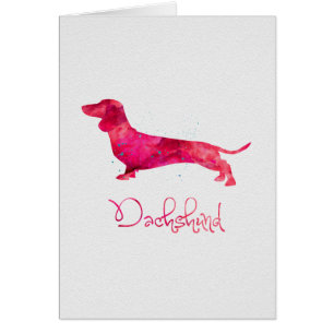 Cartão Dachshund - Design de Aquarela