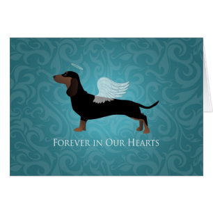 Cartão Dachshund - Design Memorial Pet Loss