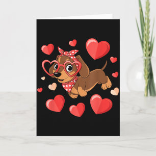 Cartão Dachshund Dia dos Namorados Cãozinho Amante Weenie