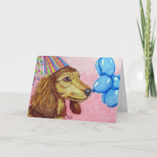 Cartão Dachshund do aniversário