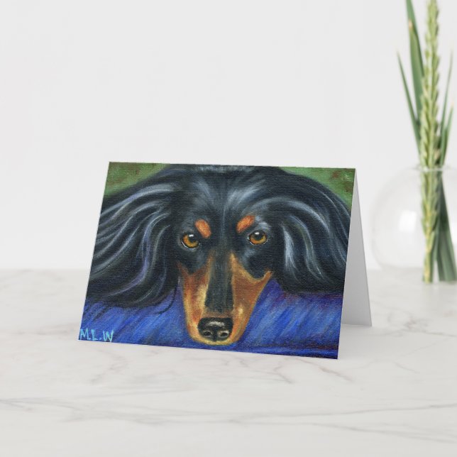 Cartão Dachshund Dog Breed Art - Hallie (Frente)
