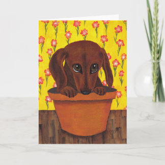 Cartão Dachshund Dog Too Cute Greeting Card