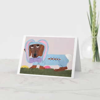 Cartão Dachshund Easter Bunny Card