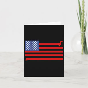 Cartão Dachshund Engraçado Bandeira EUA 4 De Julho Patrió