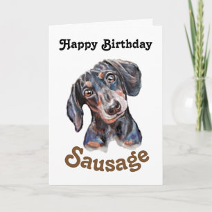 Cartão Dachshund "Feliz Aniversário da Salsicha"