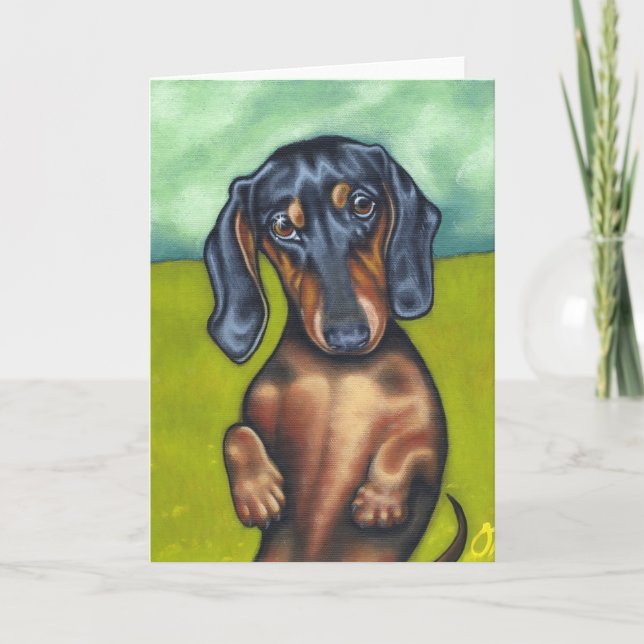 Cartão Dachshund Greeting Card (Frente)