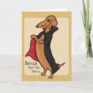 Cartão Dachshund Halloween Vampire