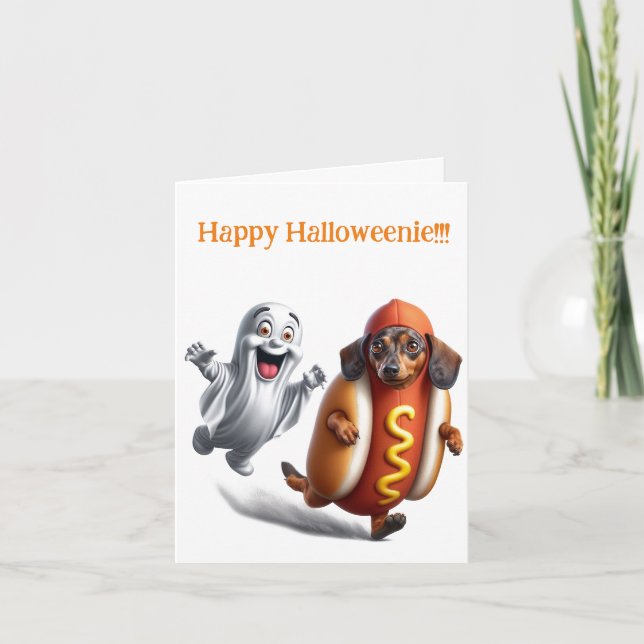 Cartão Dachshund Halloweenie (Frente)