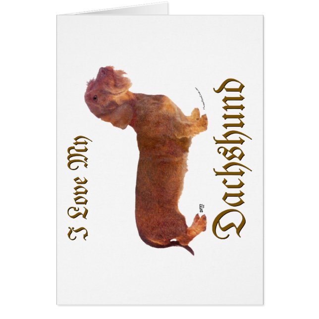 Cartão Dachshund Love (Frente)