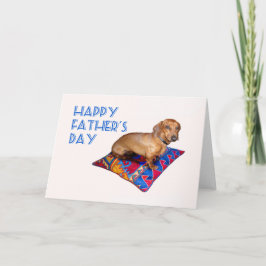 Cartão Dachshund on cushion, Happy Father's Day
