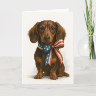 Cartão Dachshund Patriótico
