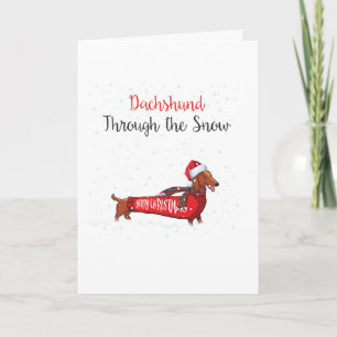 Cartão Dachshund Punny Holidays - Feliz Natal