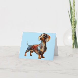 Cartão Dachshund Quilling Design em qualquer ocasião